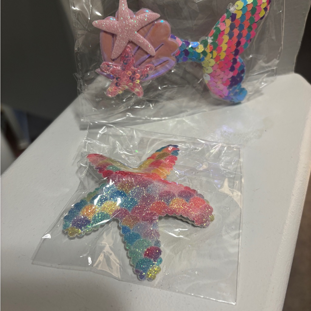 Colorful Mermaid And Starfish Hair Clips